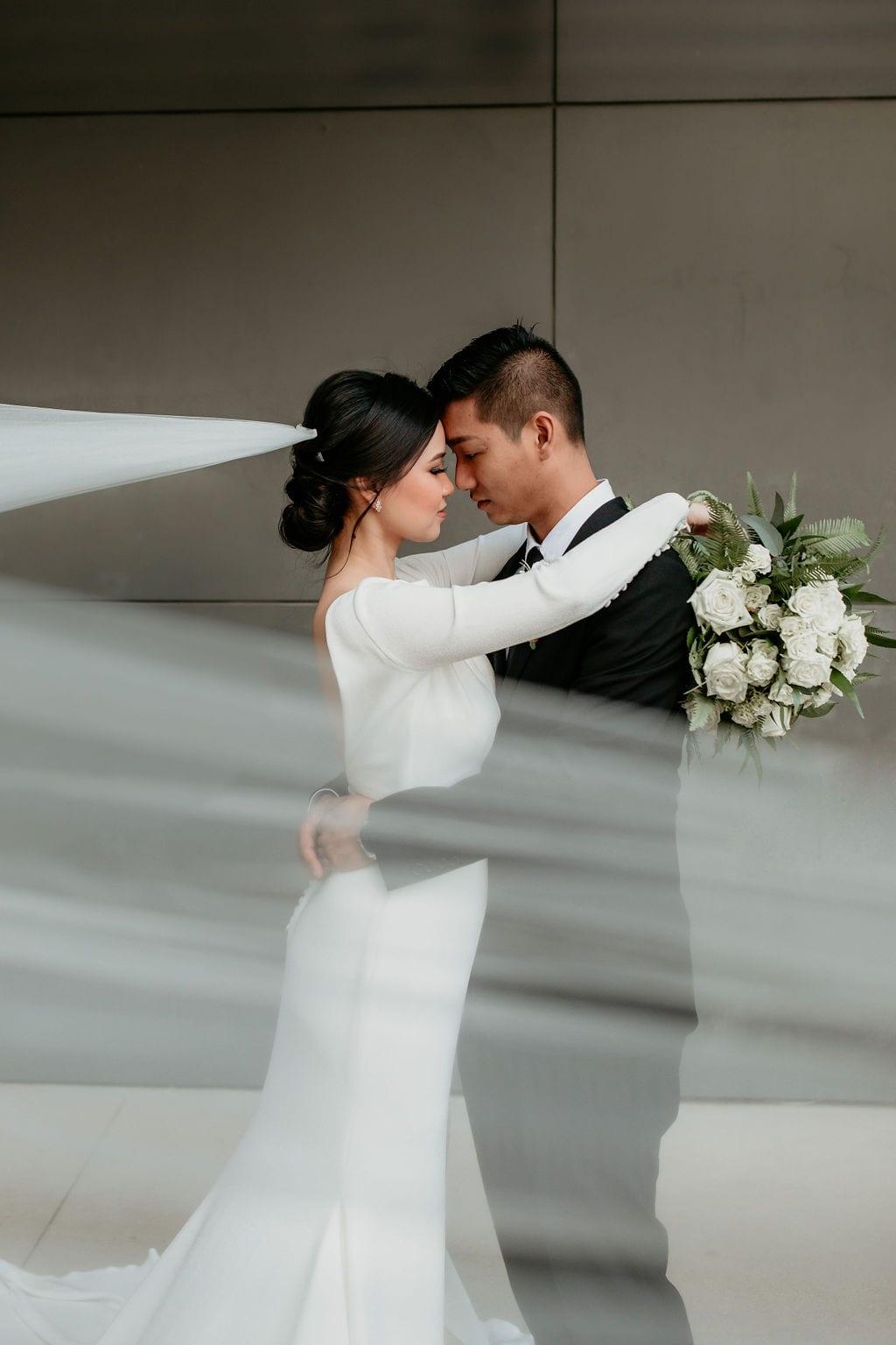 Julie & Tri's Intimate Ceremony At Brisbane Broadway Chapel - White Lily Couture