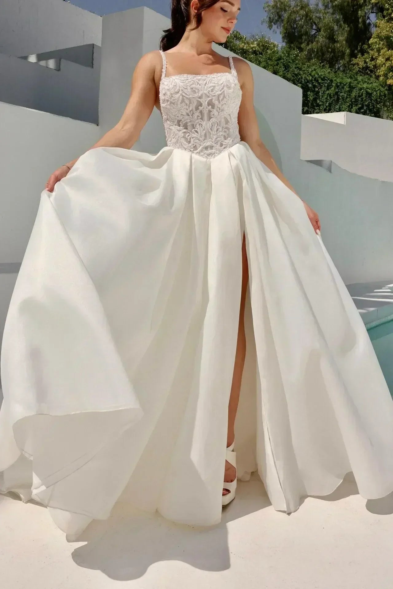 opera linen dress in white Opera Linen Dress in White